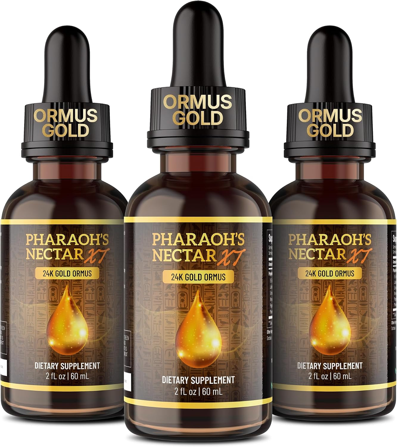 Pharaoh'S Nectar XT | 24K Monoatomic Gold Ormus Liquid | Third Eye Awakening + Vivid Dreaming | Clean Energy + Mental Clarity | Spiritual Supplement | 60Ml