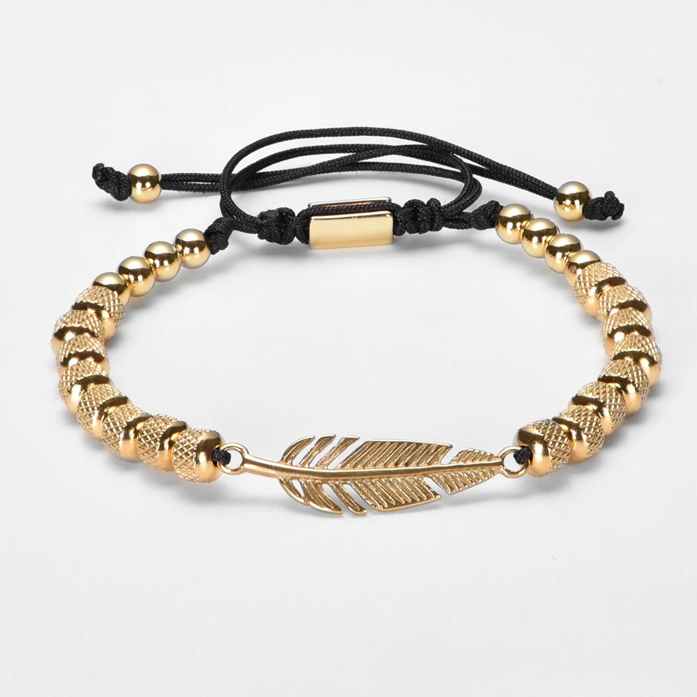 Premium Gold Crown Bracelet – Adjustable 316L Stainless Steel Bangle👑