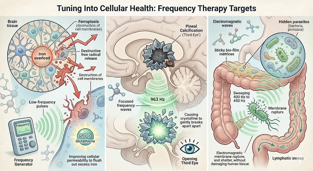 Tuning Into Cellular Health: How Frequency Therapy Targets Brain Iron, Parasites, and Pineal Calcification