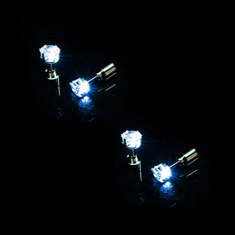 ✨ LED Light-Up Glow Earrings – Bling Crystal Studs for Clubbing, Festivals, & Gogo Dancing | 1/5 Pair Neon Party Jewelry 🌈👂