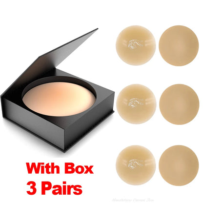 ✨ 3 Pairs Seamless Silicone Nipple Covers – Reusable Adhesive Invisible Pasties 👗💖