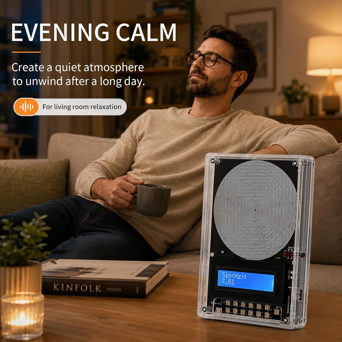 Frequency Generator for Healing Set, 7.83Hz Sine Wave Schumann Resonance Generator with Headphones Included, 0.01Hz-100Khz for Deep Sleep, Peak Focus & Office Recovery (Black) | 7.83Hz Sine Wave Schumann Resonance, Headphones Included, 0.01Hz-100Khz Range, Deep Sleep & Peak Focus