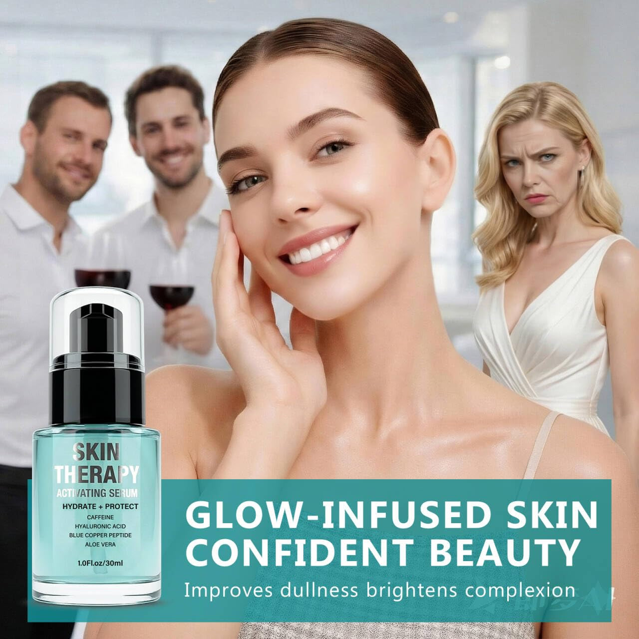 Red Light & Microcurrent Activation Serum (1 Oz) – Anti-Aging Blue Tansy & Aloe Primer 🌟⚡️