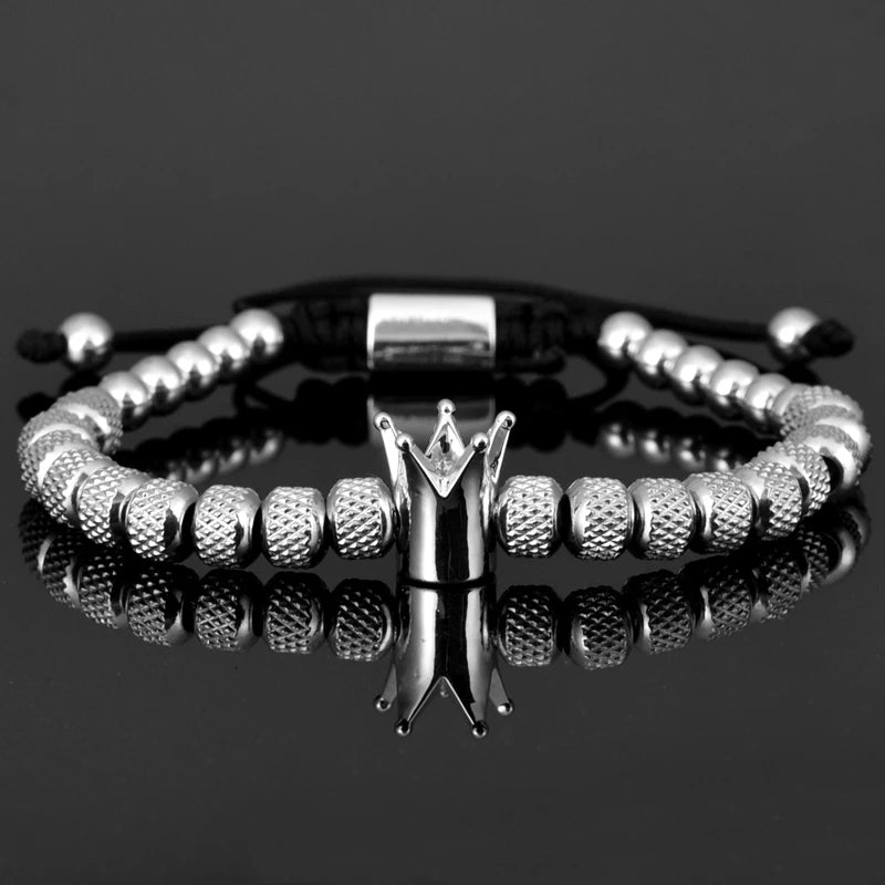 Premium Gold Crown Bracelet – Adjustable 316L Stainless Steel Bangle👑