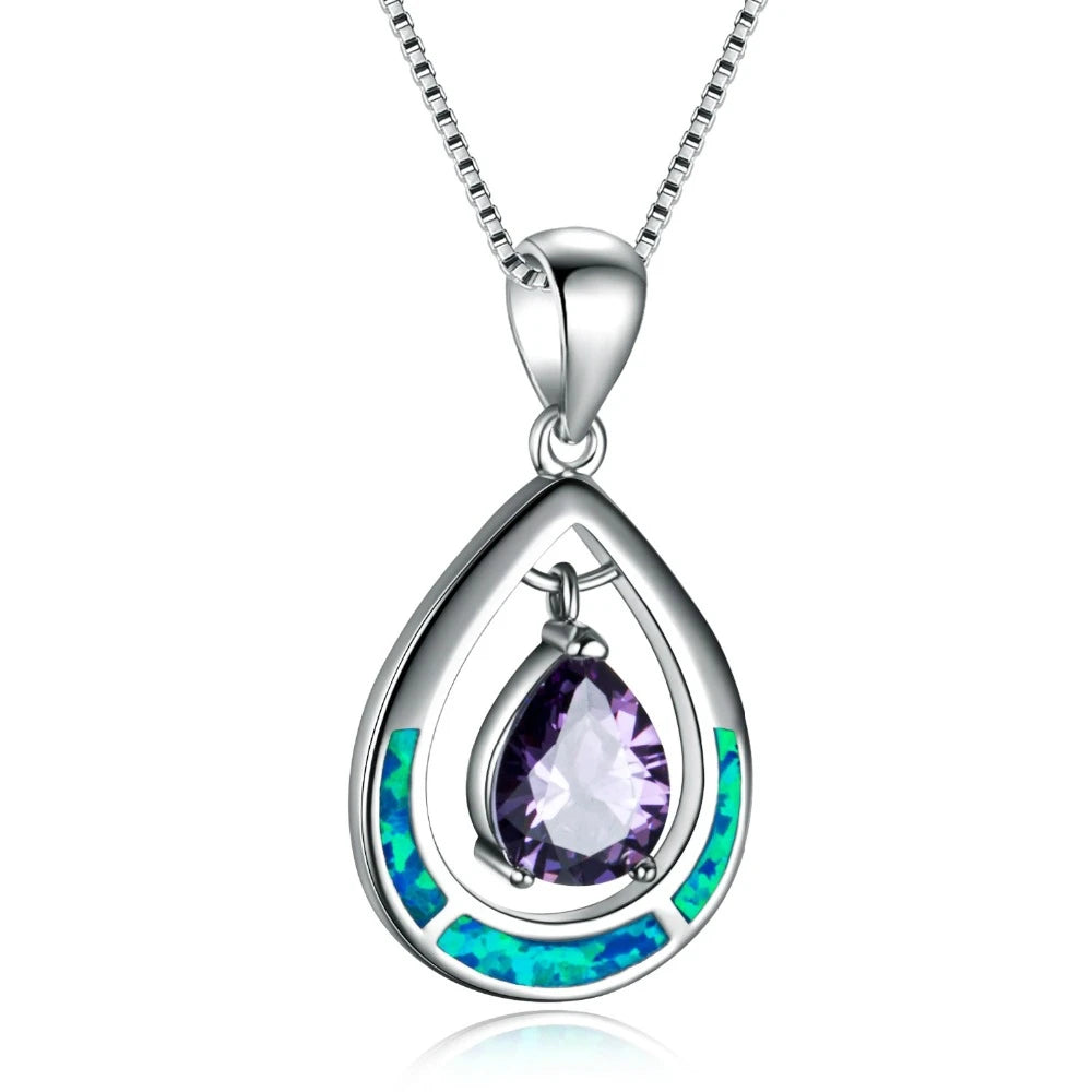 🐢 Bohemian Blue Fire Opal Sea Turtle Necklace – Shimmering Ocean Animal Pendant for Women 🌊✨