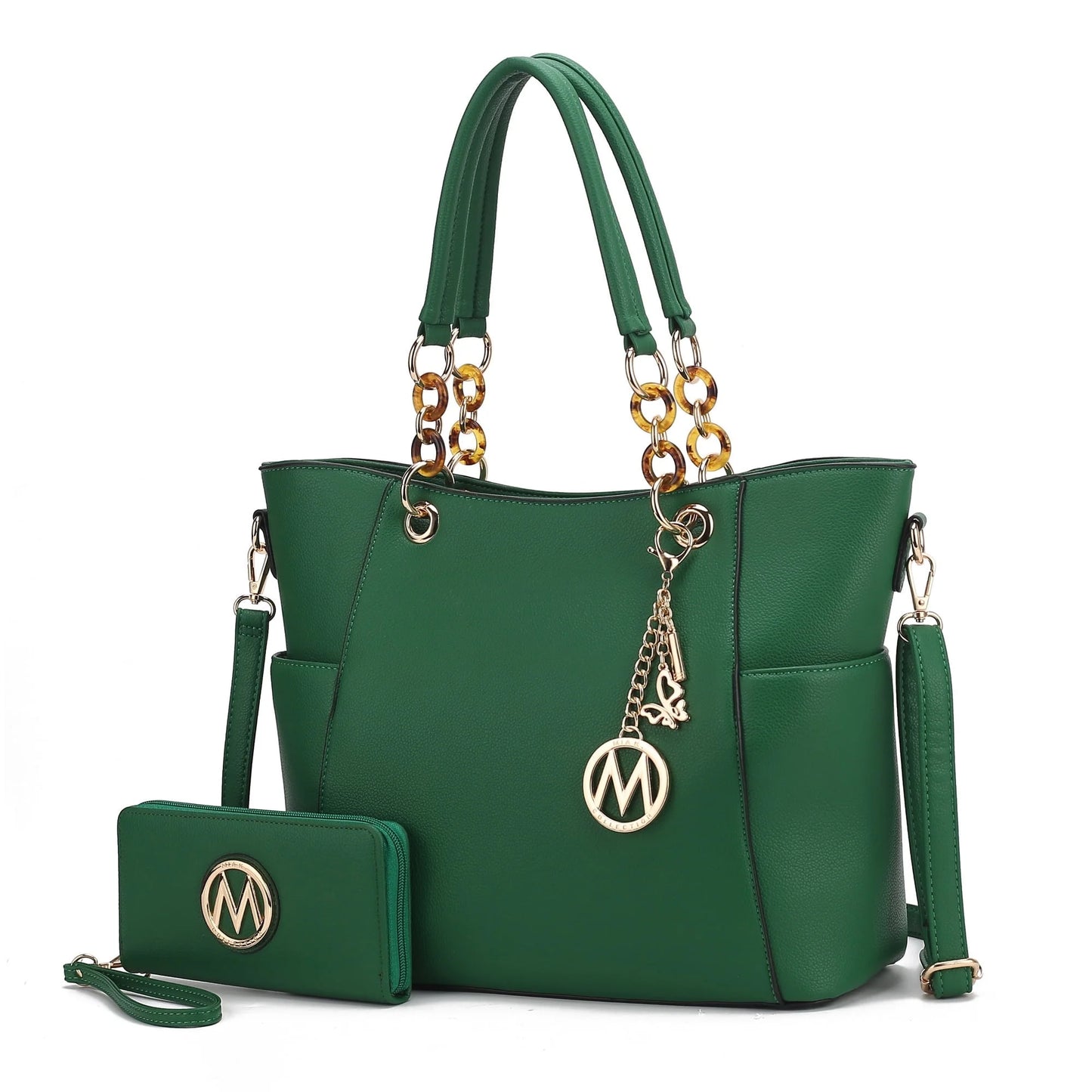 Mia K. Bonita Checker Tote & Wristlet Set – Vegan Leather 2-Piece Shopper 👜✨