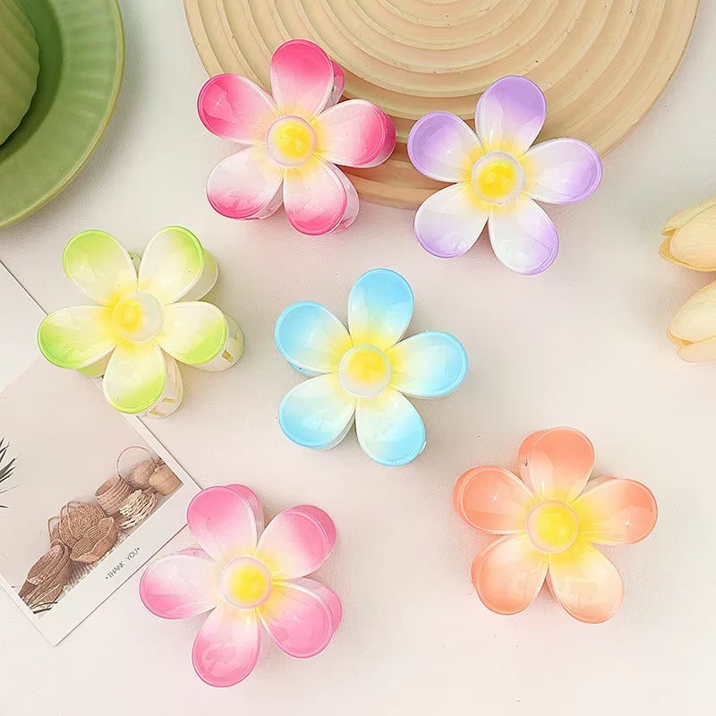 🌸 7CM Matte Frosted Flower Hair Claw – Elegant Lily Floral Shark Clip for Women & Girls  ✨🎀