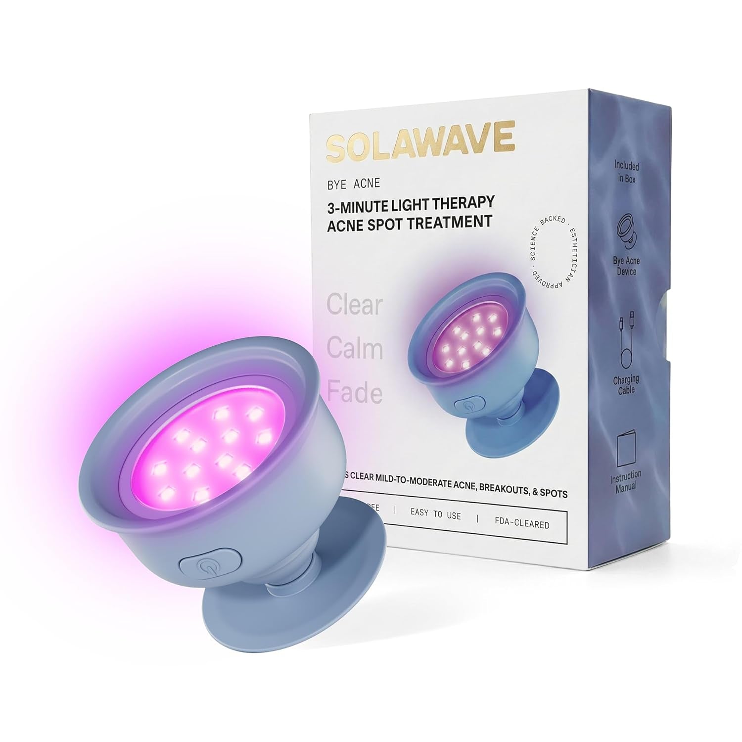 Luminous "Bye Acne" LED WAND – Red & Blue Light Therapy for Blemish-Free Skin 🌟💧