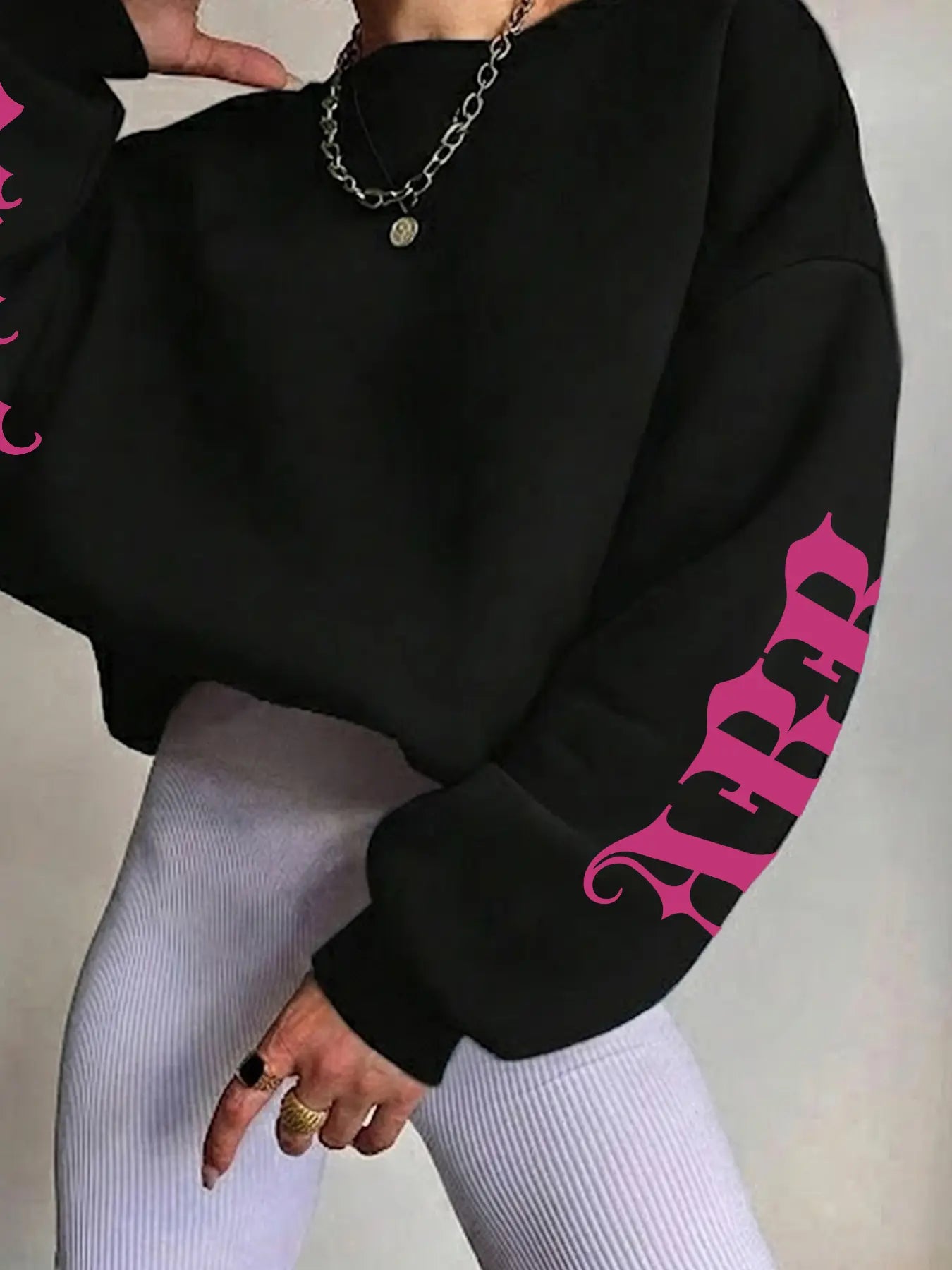 Urban Edge Letter Print Hoodie – Chic Oversized Fall & Winter Sweatshirt 🖤✨