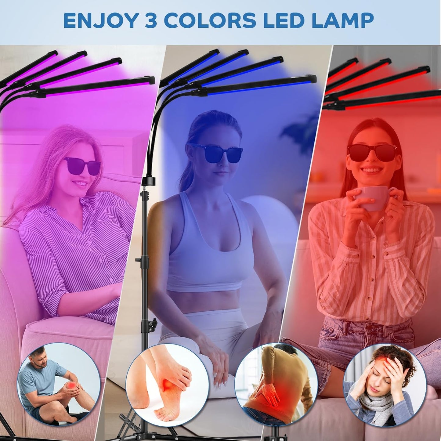 Lumixa Pro 3-in-1 Full Body Red Light Therapy Lamp with Adjustable Tripod