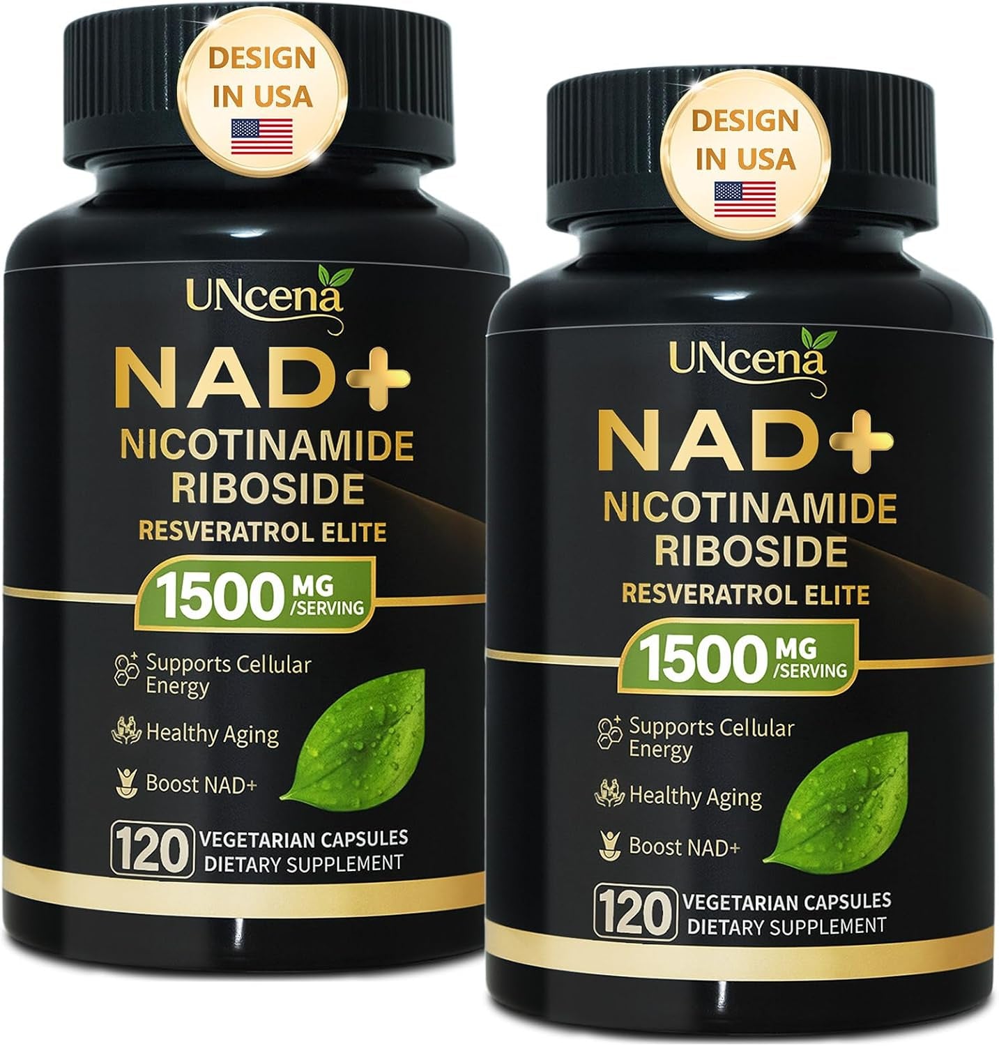 NAD Supplement 1500Mg - Liposomal NAD+ Nicotinamide Riboside with Resveratrol, NAD plus Boosting - Support Cellular Health, Stamina & Healthy Aging for Women & Men- 120 Capsules
