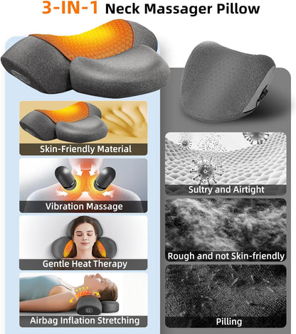 FisioRest™ 2.0: Ultimate 3-in-1 Heated Neck Massager & Shoulder Relaxer 💆‍♀️✨