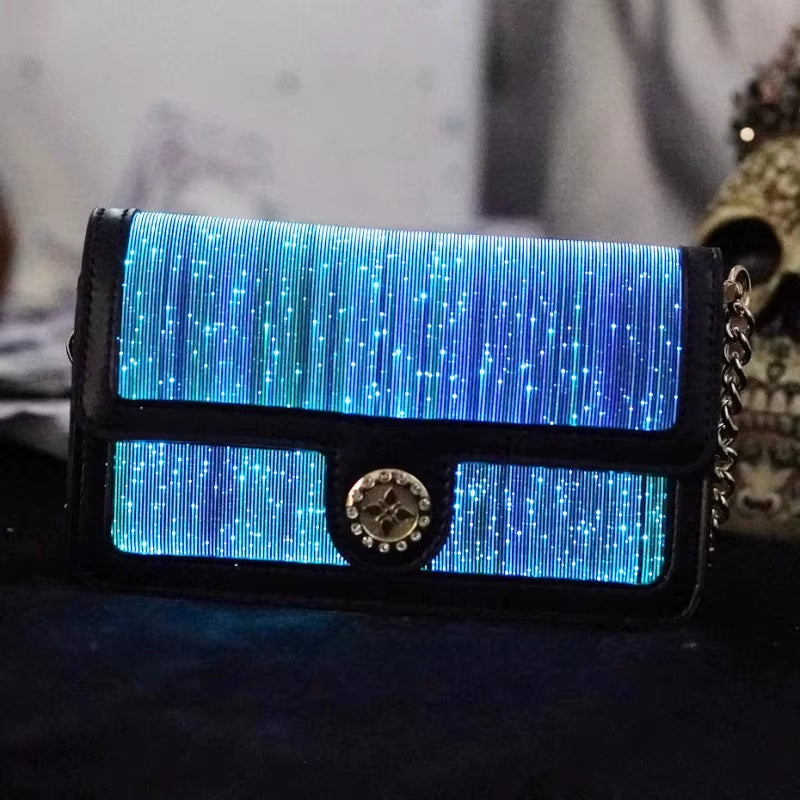 LuminaTouch™ Fiber Optic Crossbody Bag – Intelligent Glow Smart Purse