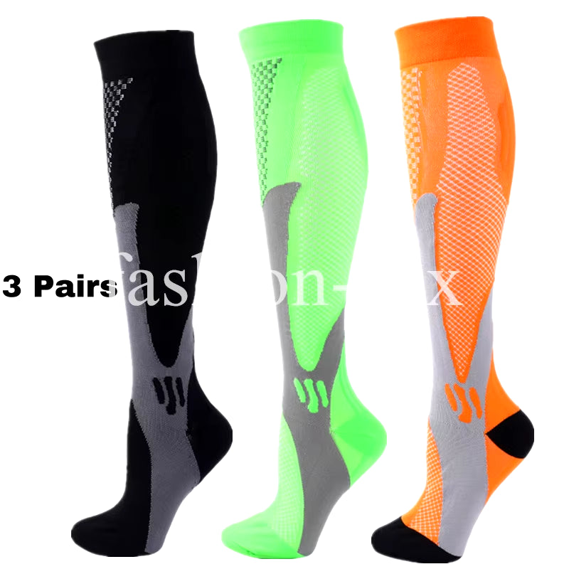 🏃‍♂️ 3 Pairs Premium Compression Socks for Men & Women Anti-Fatigue Knee Highs 🧦✨