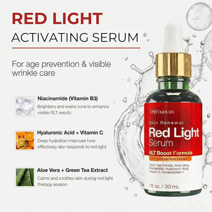 Red Light Therapy Activation Serum (1 Oz) – Anti-Aging Green Tea & Peptide Primer 🌟⚡️