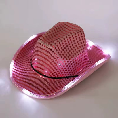 Wireless LED Disco Cowboy Hat | Flashing Neon Bachelorette Party Cap 💃