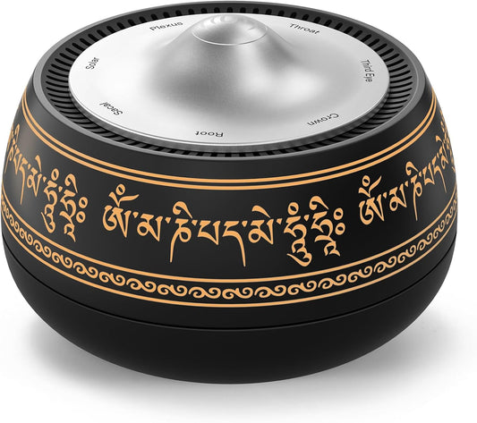 Portable Electronic Tibetan Singing Bowl, 8 Healing Frequencies (369-963Hz), Auto/Manual Mode, Vibration & Timer - USB-C Rechargeable Meditation Device for Yoga, Relaxation, Reiki, Best Gift Choice