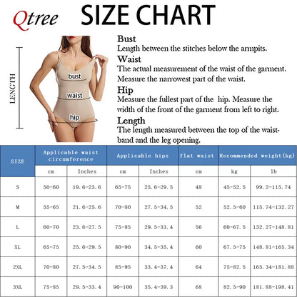 Qtree Sculpting Full Body Shaper – Seamless Tummy Control Bodysuit & Waist Trainer with Adjustable Hooks ⏳✨