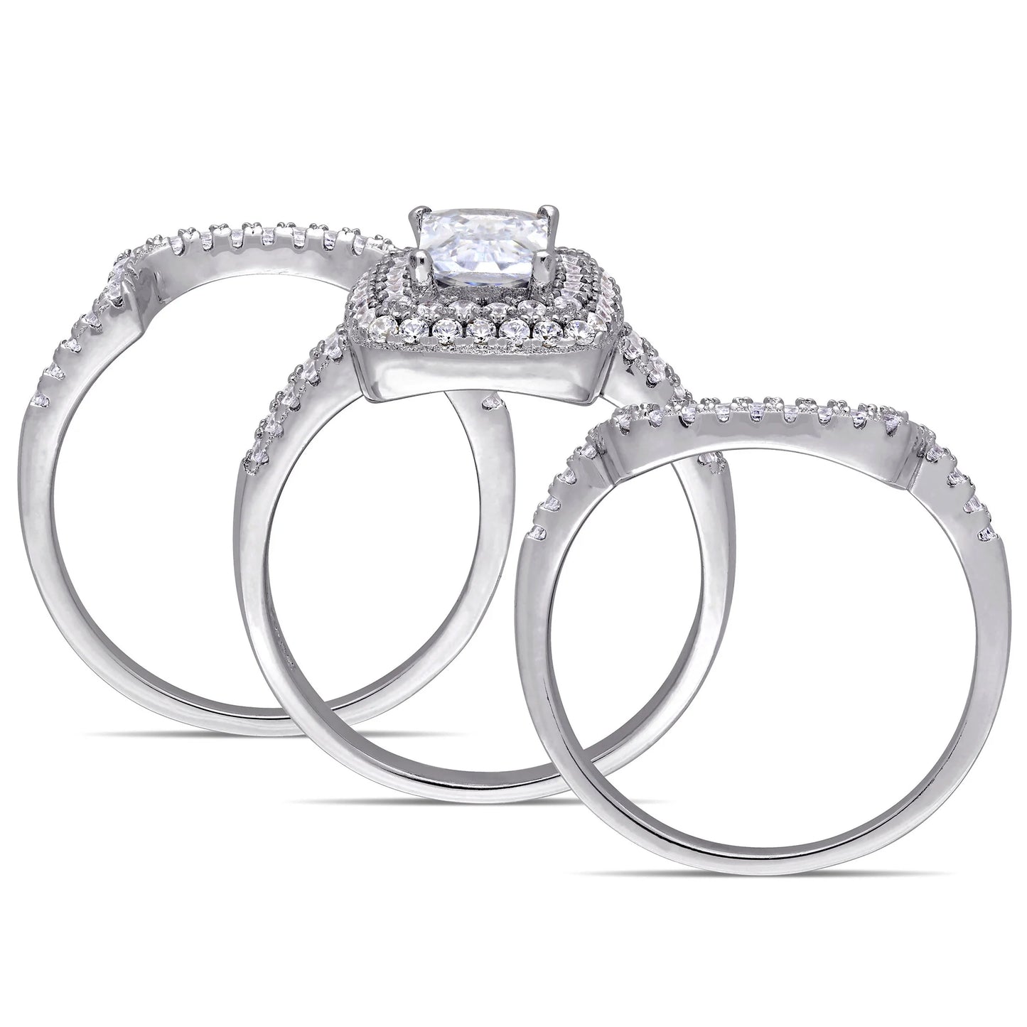 💍 Everlasting Elegance: Emerald & Cubic Zirconia Sterling Silver Bridal Set 🌿