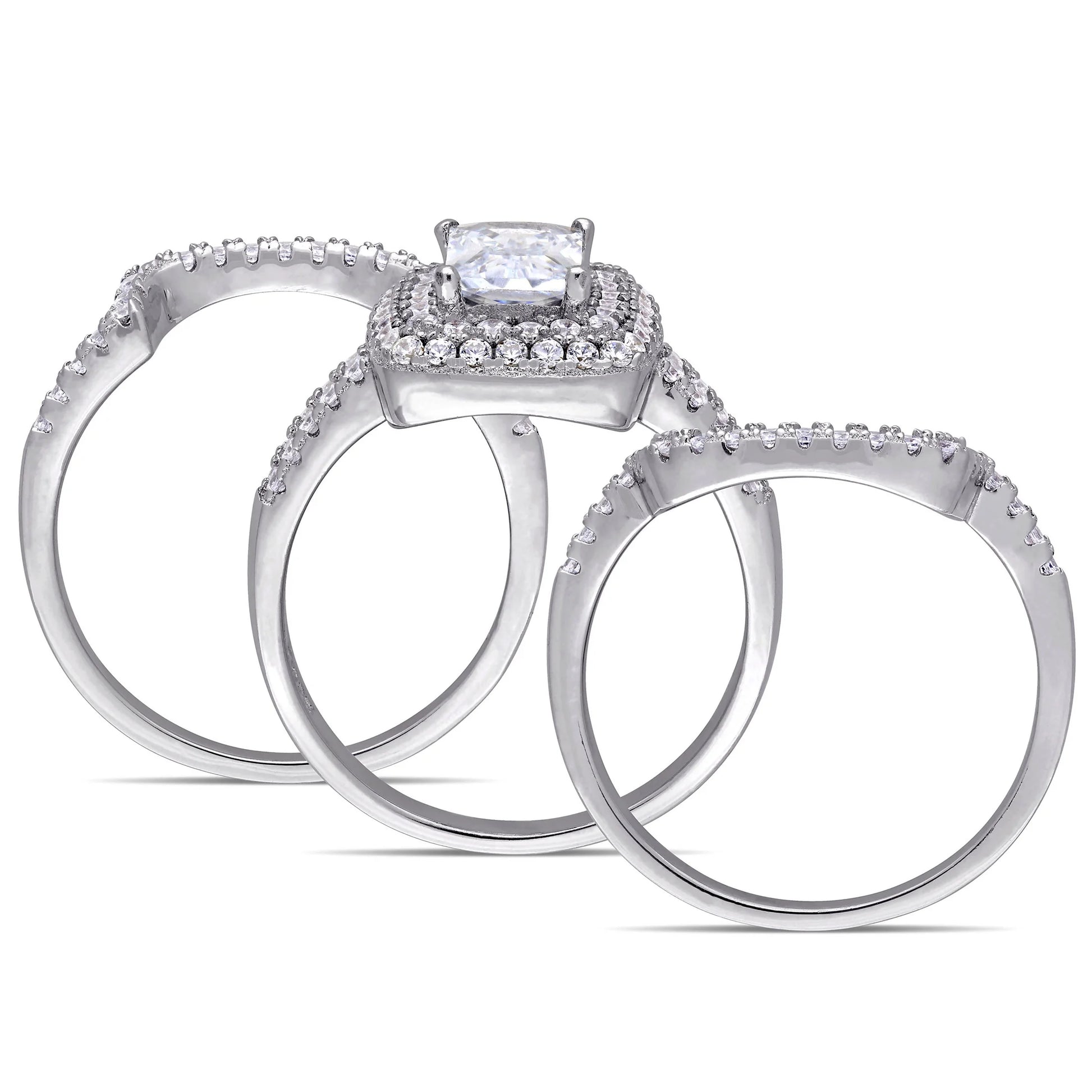 💍 Everlasting Elegance: Emerald & Cubic Zirconia Sterling Silver Bridal Set 🌿