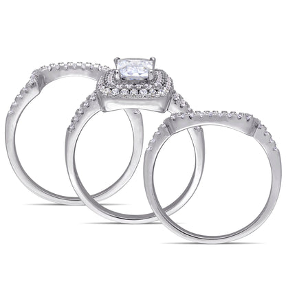 💍 Everlasting Elegance: Emerald & Cubic Zirconia Sterling Silver Bridal Set 🌿
