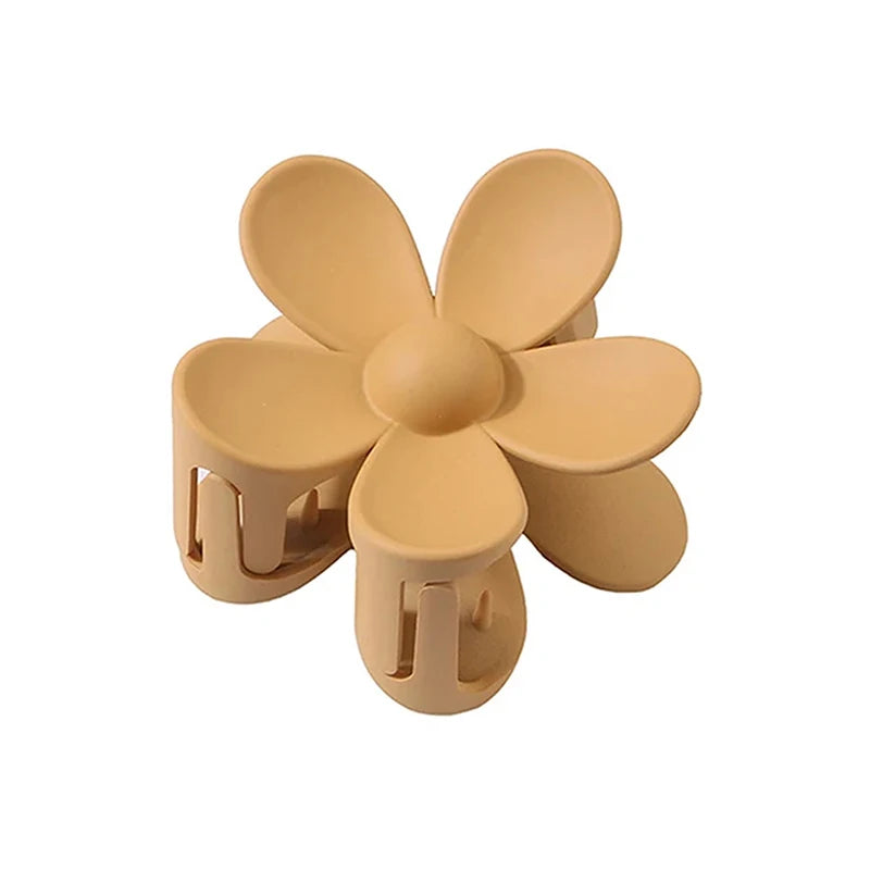 🌸 7CM Matte Frosted Flower Hair Claw – Elegant Lily Floral Shark Clip for Women & Girls  ✨🎀