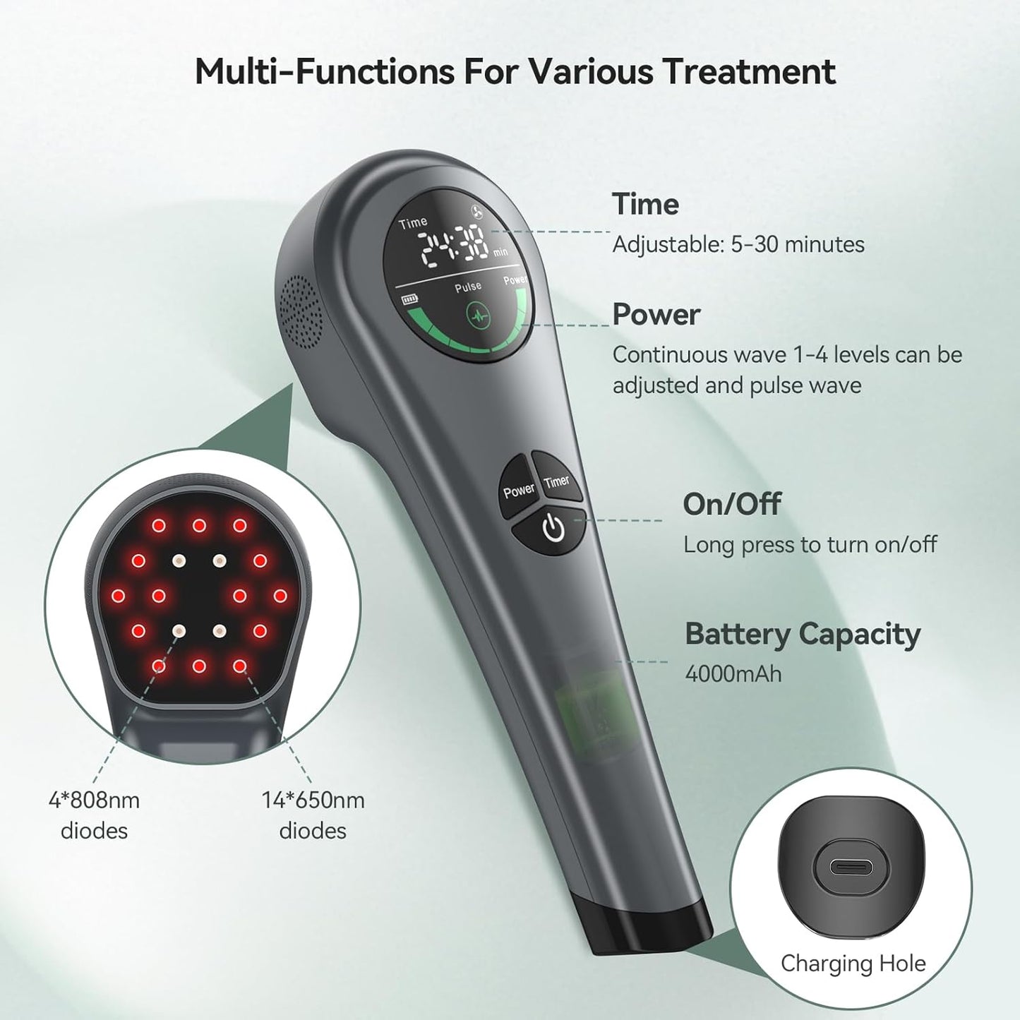 🐾 Revitalize & Relieve: Advanced 2-in-1 Red Light Therapy Wand 🐾int, Muscle
