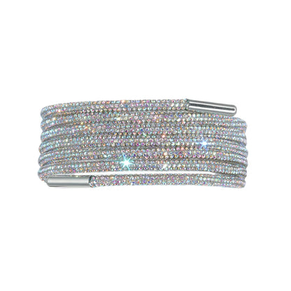1Pc 100/120/140/160Cm Fashion Luxury Rhinestone Shoelaces Rainbow Diamond Shoelaces Casual Braiding Sneaker Laces round Shoelace