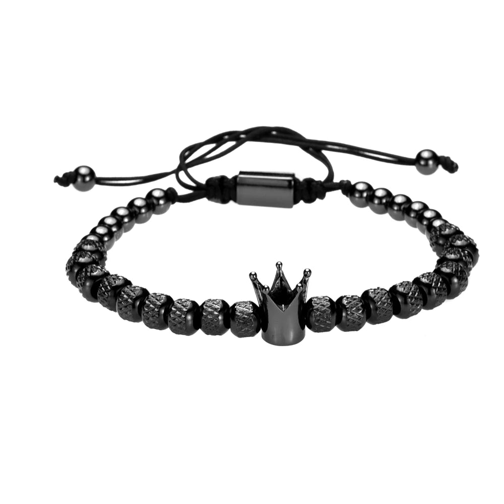 Premium Gold Crown Bracelet – Adjustable 316L Stainless Steel Bangle👑