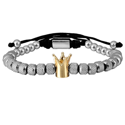 Premium Gold Crown Bracelet – Adjustable 316L Stainless Steel Bangle👑