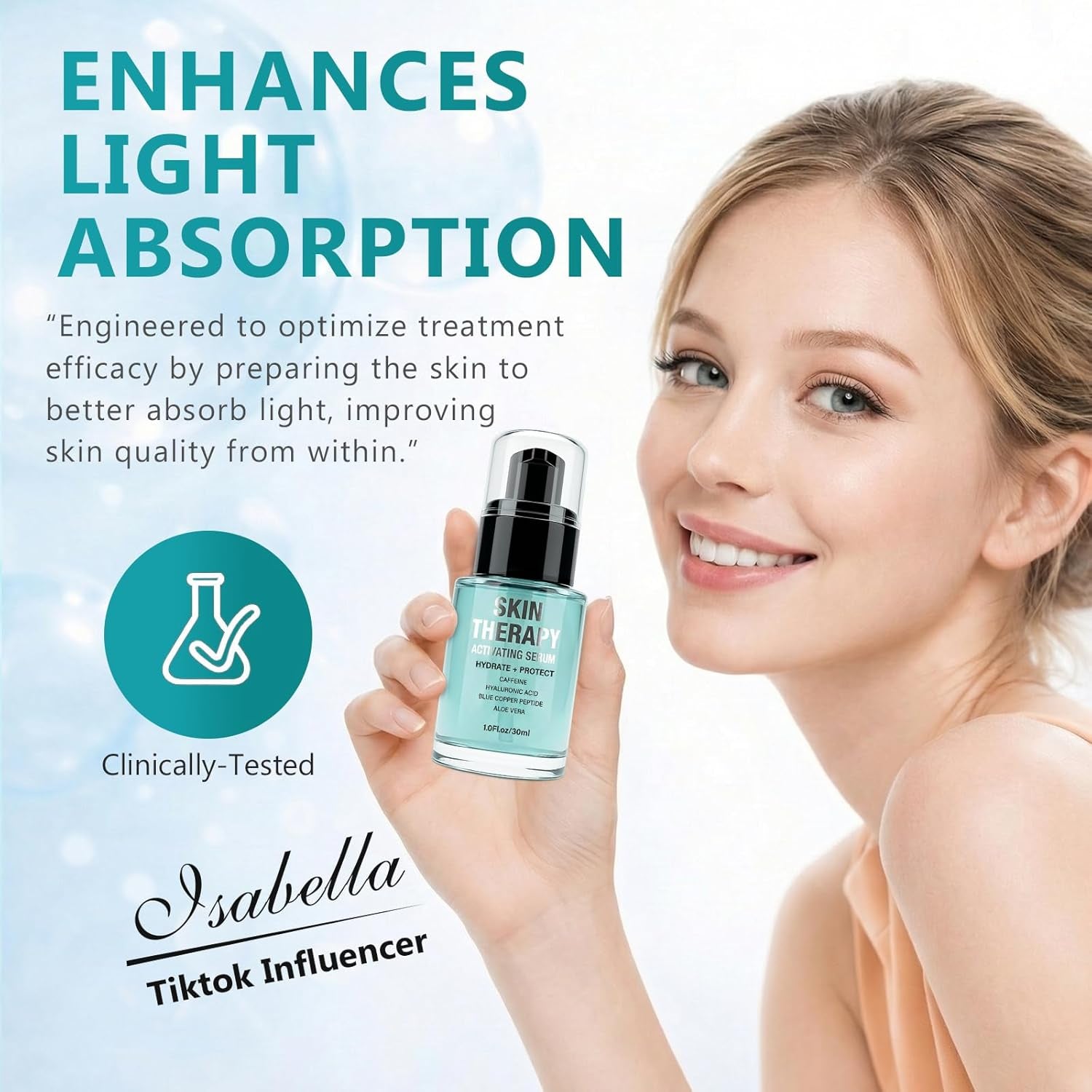 Red Light & Microcurrent Activation Serum (1 Oz) – Anti-Aging Blue Tansy & Aloe Primer 🌟⚡️