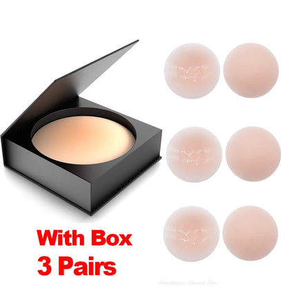 ✨ 3 Pairs Seamless Silicone Nipple Covers – Reusable Adhesive Invisible Pasties 👗💖