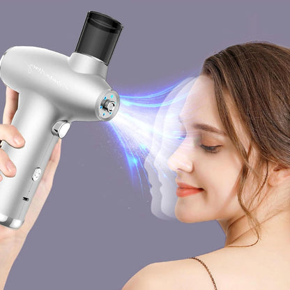 Nano-Ionic Facial Steamer & Oxygen Sprayer – Red & Blue Light Therapy Face Mister for Deep Hydration & Pore D