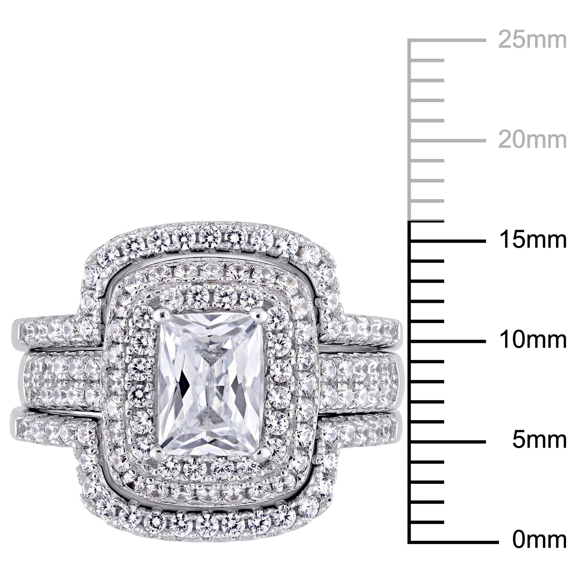 💍 Everlasting Elegance: Emerald & Cubic Zirconia Sterling Silver Bridal Set 🌿