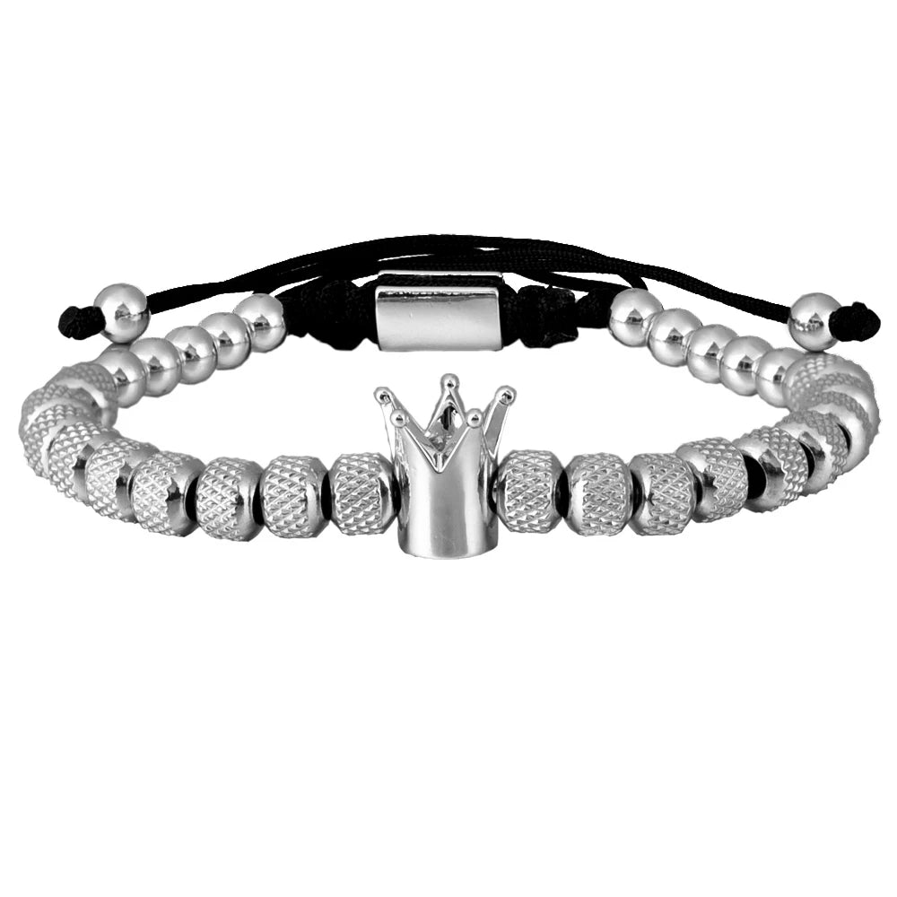 Premium Gold Crown Bracelet – Adjustable 316L Stainless Steel Bangle👑