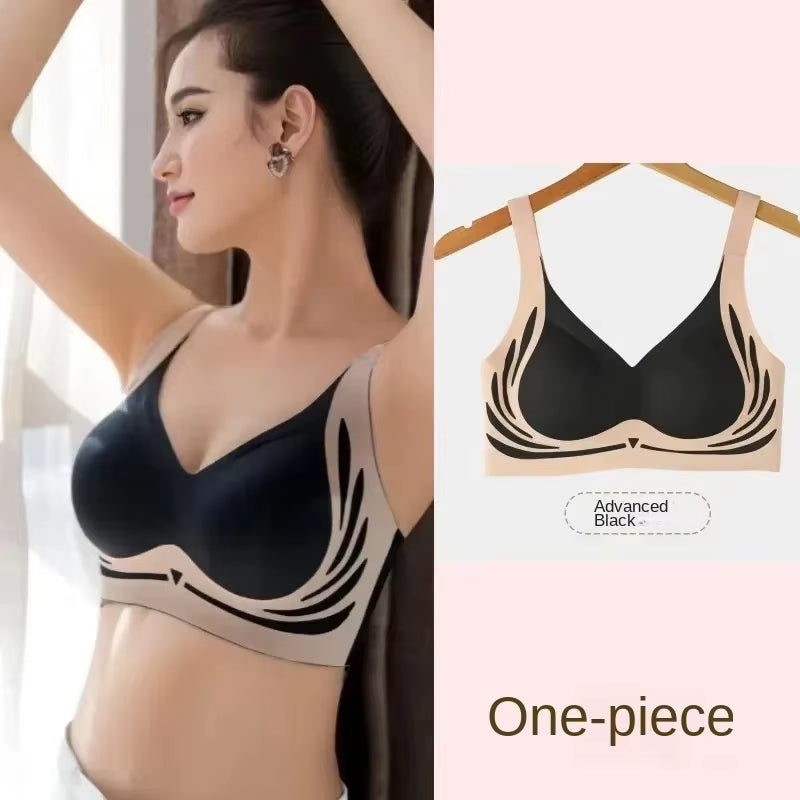 ☁️ Plus Size Super Gather Push-Up Bra – Seamless Full-Coverage Lift & Soft Wireless Support Underwear for Women ✨🧘‍♀️