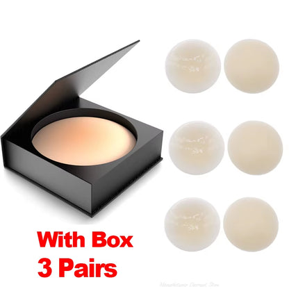 ✨ 3 Pairs Seamless Silicone Nipple Covers – Reusable Adhesive Invisible Pasties 👗💖