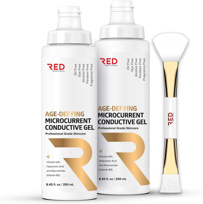 Age-Defying Microcurrent Gel (8.45 Oz) – Hydrating Hyaluronic & Vitamin B3 Booster 🌟⚡️