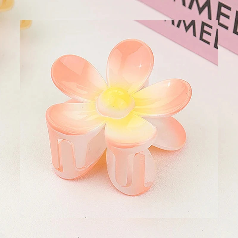 🌸 7CM Matte Frosted Flower Hair Claw – Elegant Lily Floral Shark Clip for Women & Girls  ✨🎀