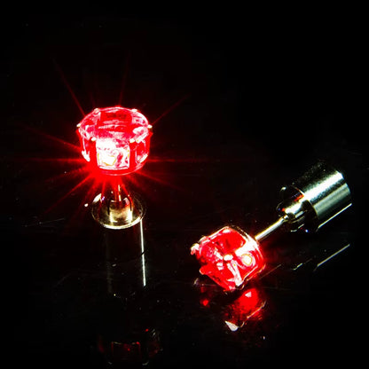 ✨ LED Light-Up Glow Earrings – Bling Crystal Studs for Clubbing, Festivals, & Gogo Dancing | 1/5 Pair Neon Party Jewelry 🌈👂