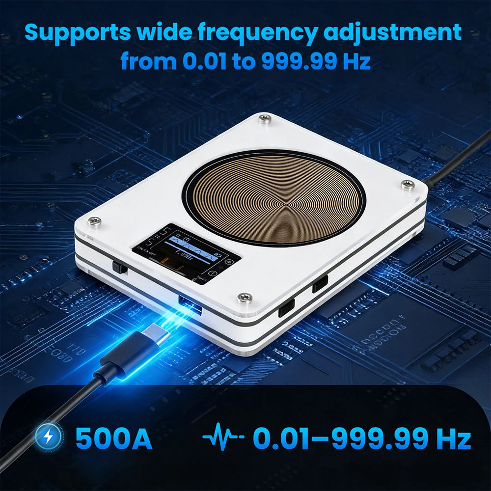 Adjustable Schumann Wave Signal Generator 0.01-999.99Hz Dual Coil Design 4-Channel Audio Output for Meditation Training
