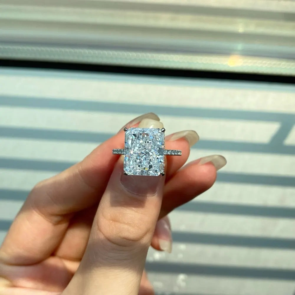 Bare N Bliss 8CT Radiant Cut "Crushed Ice" Ring | 925 Sterling Silver ✨