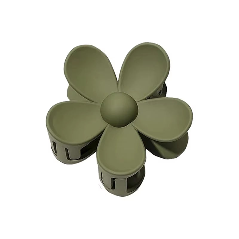 🌸 7CM Matte Frosted Flower Hair Claw – Elegant Lily Floral Shark Clip for Women & Girls  ✨🎀