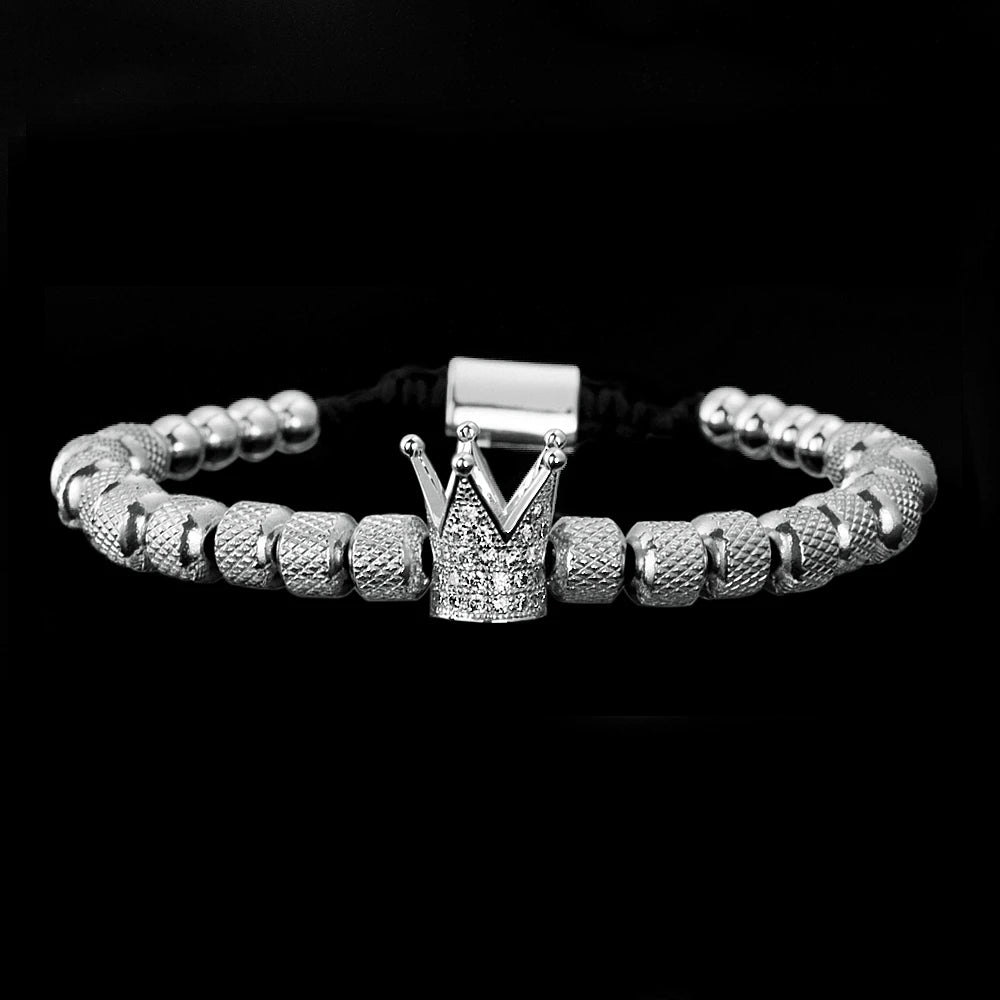 Premium Gold Crown Bracelet – Adjustable 316L Stainless Steel Bangle👑