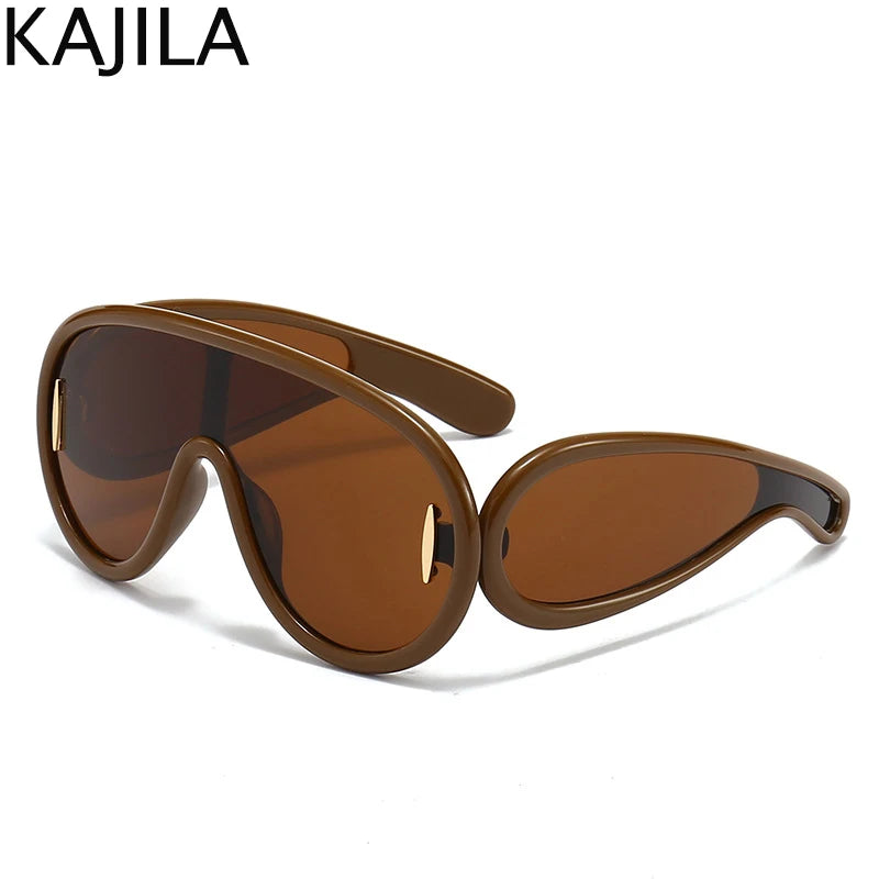 Y2K Cyberpunk Wave Mask Sunglasses – Oversized One-Piece Luxury Steampunk Goggles for Women 🌊