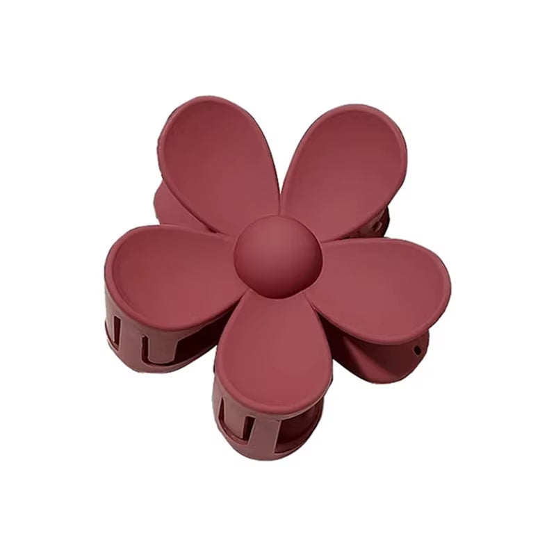 🌸 7CM Matte Frosted Flower Hair Claw – Elegant Lily Floral Shark Clip for Women & Girls  ✨🎀