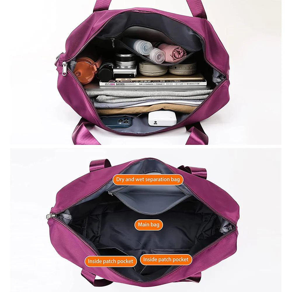 2026 Expandable Folding Travel Bag – Waterproof Large Capacity Duffle, Gym & Yoga Tote with Wet/Dry Pocket ✈️itness