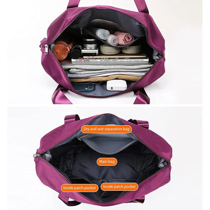 2026 Expandable Folding Travel Bag – Waterproof Large Capacity Duffle, Gym & Yoga Tote with Wet/Dry Pocket ✈️itness
