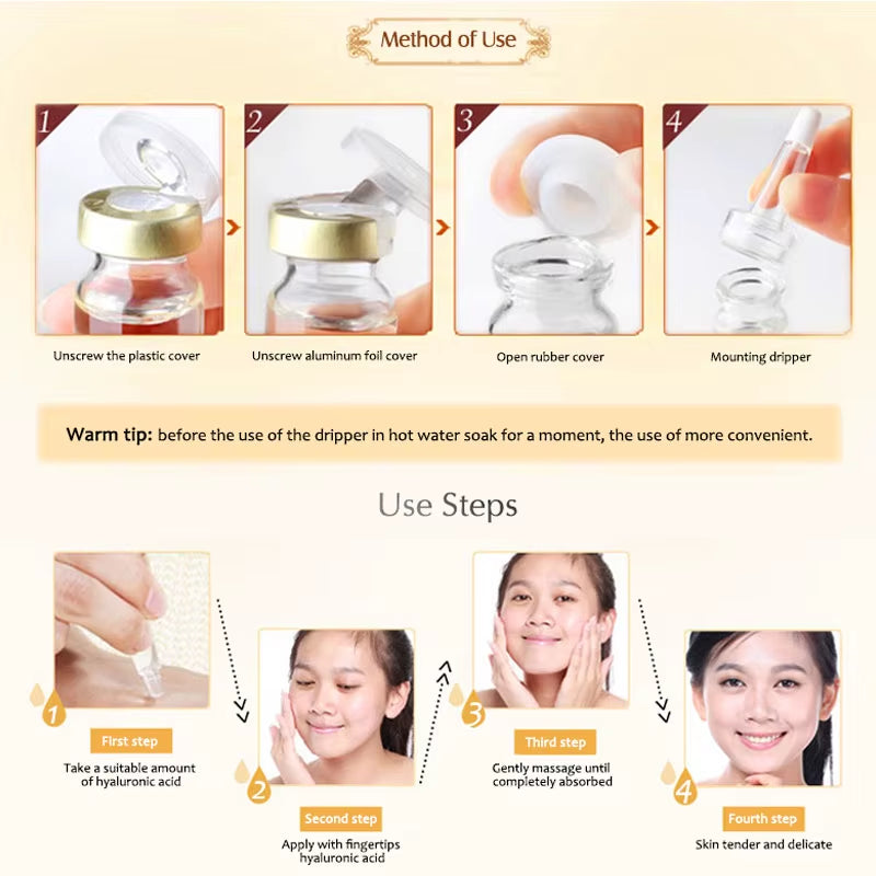 Facial Serum Six Peptides 10Pcs/Set Moisturizing Hydrating Peptides Essence Skin Care Peptide Face Care Products