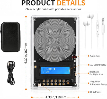 Frequency Generator for Healing Set, 7.83Hz Sine Wave Schumann Resonance Generator with Headphones Included, 0.01Hz-100Khz for Deep Sleep, Peak Focus & Office Recovery (Black) | 7.83Hz Sine Wave Schumann Resonance, Headphones Included, 0.01Hz-100Khz Range, Deep Sleep & Peak Focus